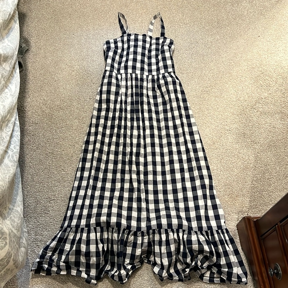 Jcrew gingham maxi dress